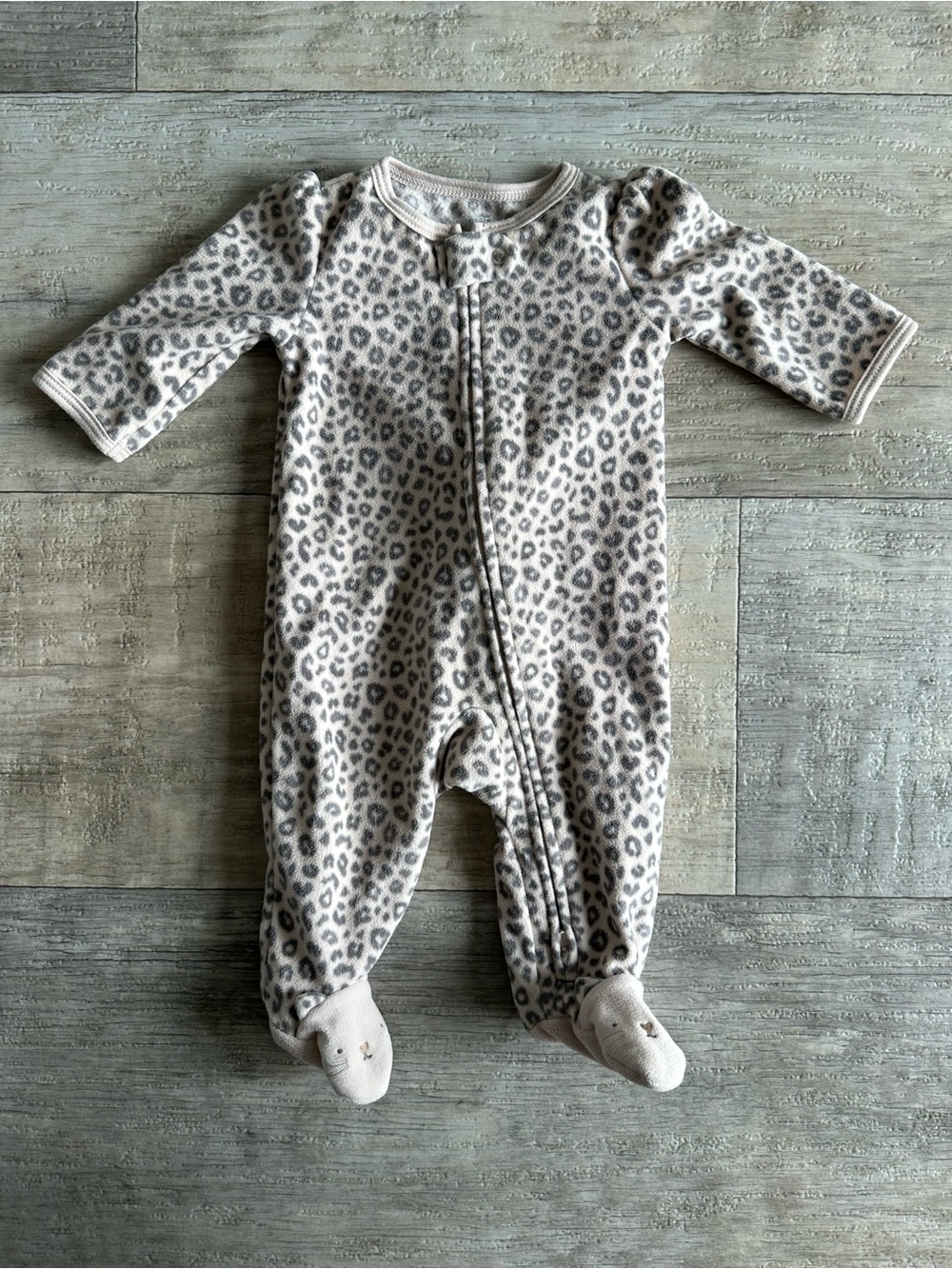 Carter's Baby Leopard Print Fleece Footed Sleeper 3M